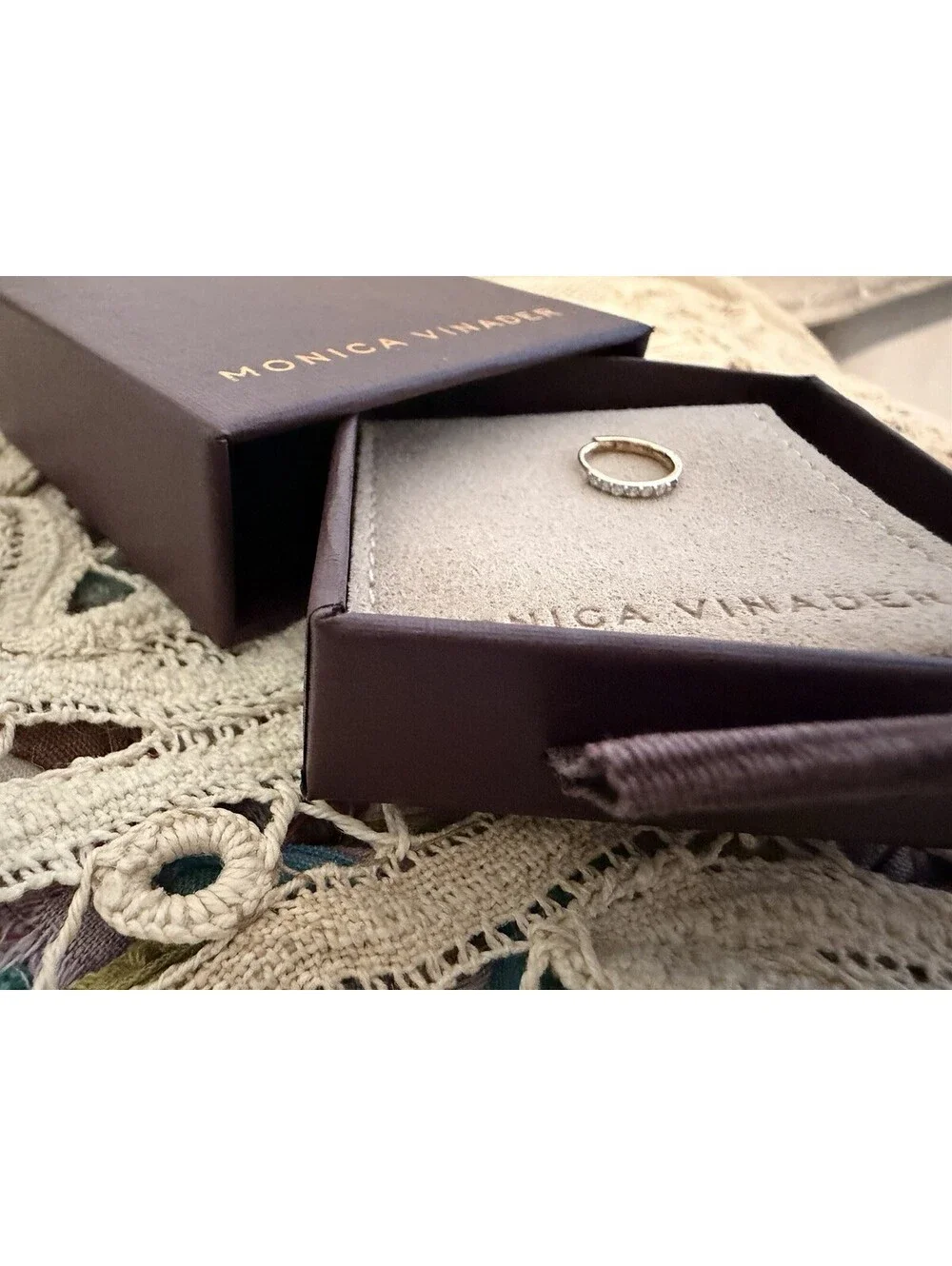 Monica Vinader Lab Created 14K Diamond Pave Huggie Earring - SINGLE EARRING ONLY